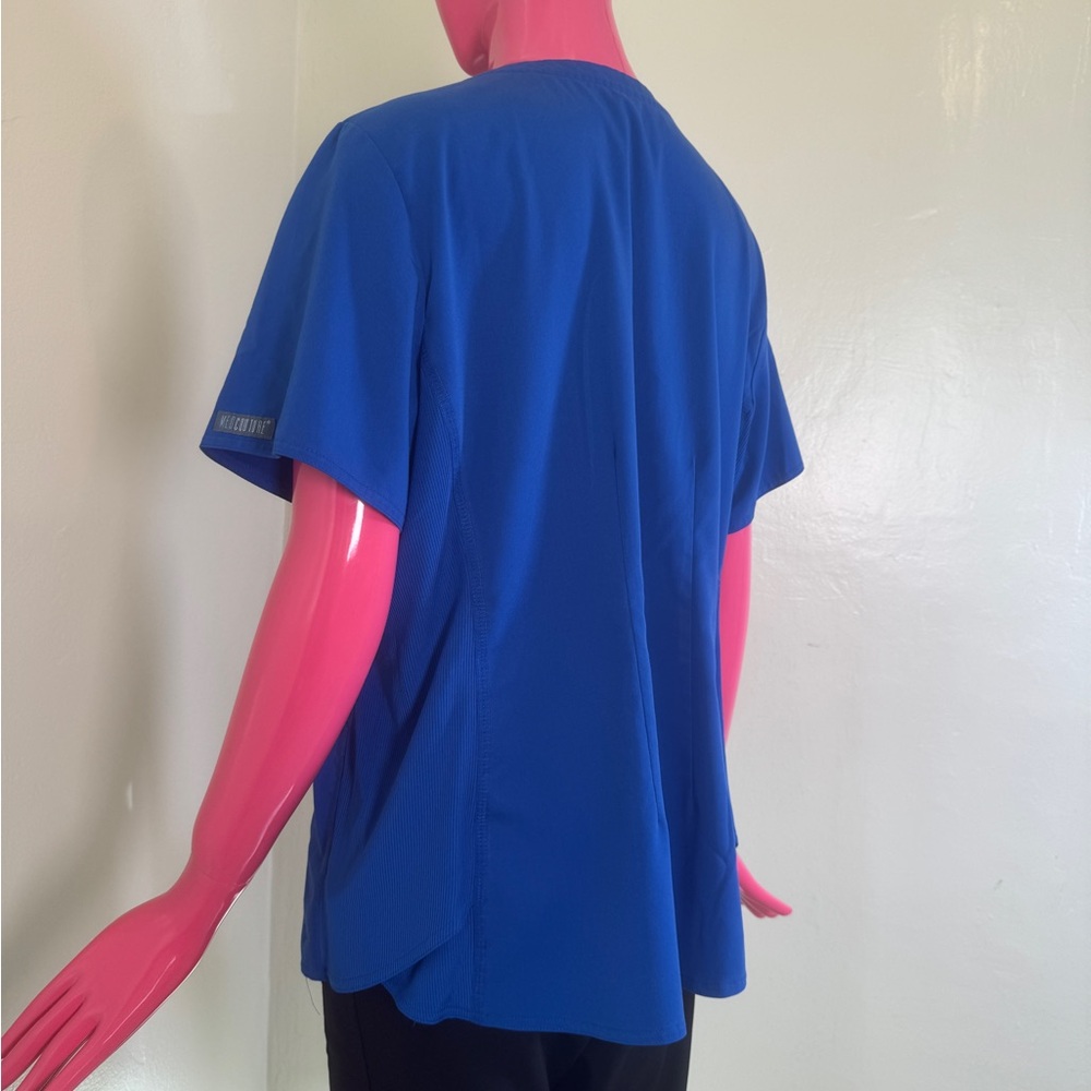 MedCouture Touch Royal Blue Scrub Top XL | V-Neck Medical Uniform - Picture 5 of 8